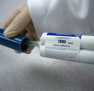 Hand dispensing epoxy adhesive from cartridge