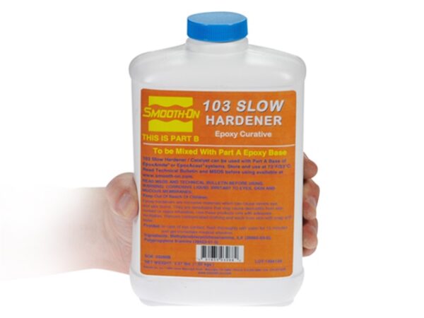 Container of epoxy hardener for mixing