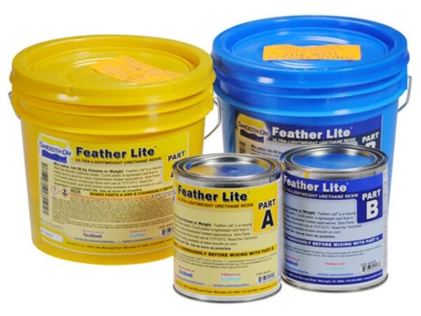 Buckets and cans of Feather Lite