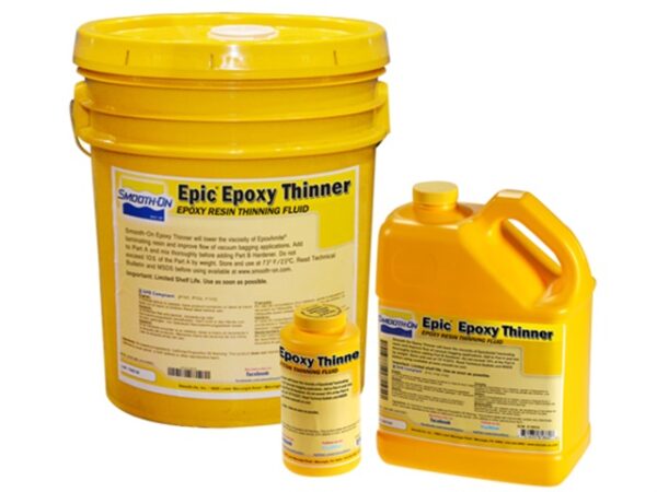 Yellow containers of epoxy thinner