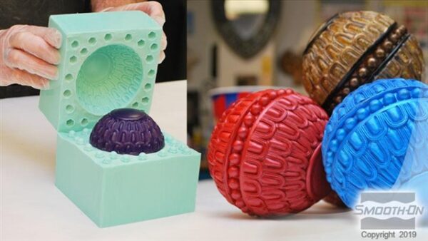 Mold making process with colorful casts