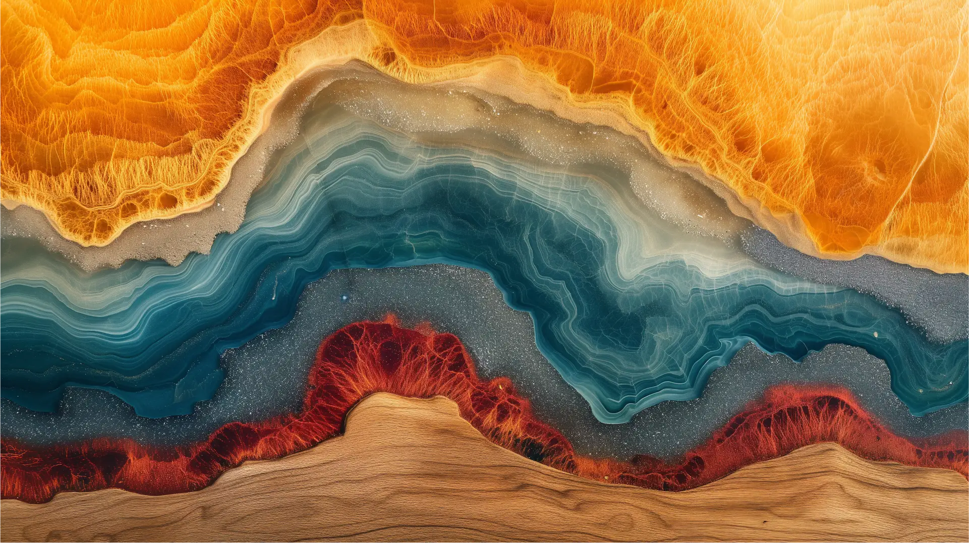 Colorful layered geological formations